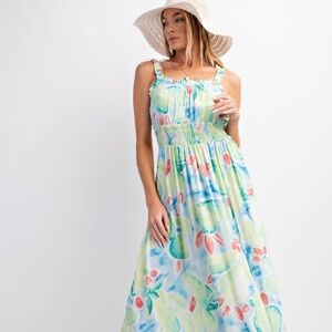 EASEL PRINTED CHALLIE MAXI DRESS NWT